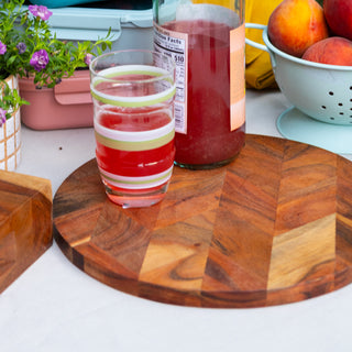 Chevron Acacia Serving Board