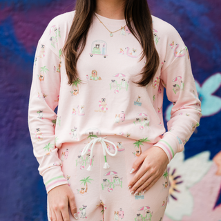 Pupcation Palms Sunnies & Sunshine Long Sleeve Top