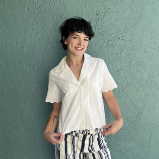 Sandra Embroidered Top White