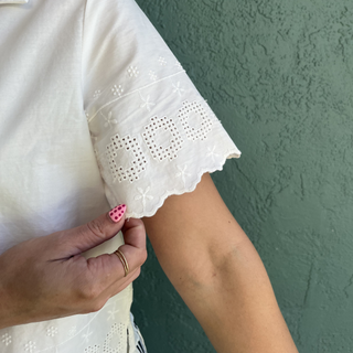 Sandra Embroidered Top White