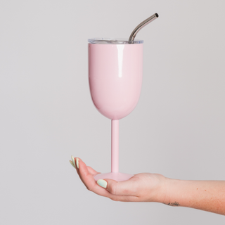 Stainless Steel Wine Glass with Straw