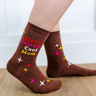 Here Comes Cool Mom Crew Socks